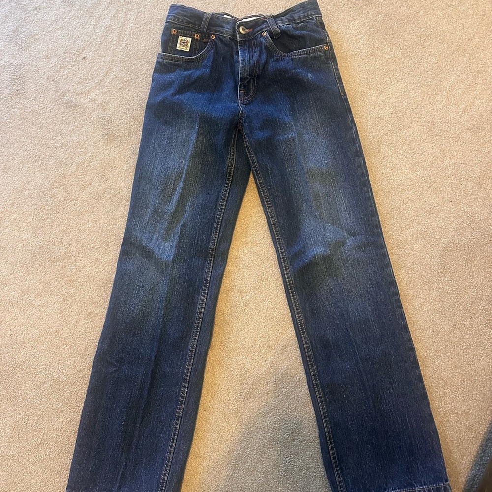 Youth boys 14 slim cinch white labels jeans dark wash